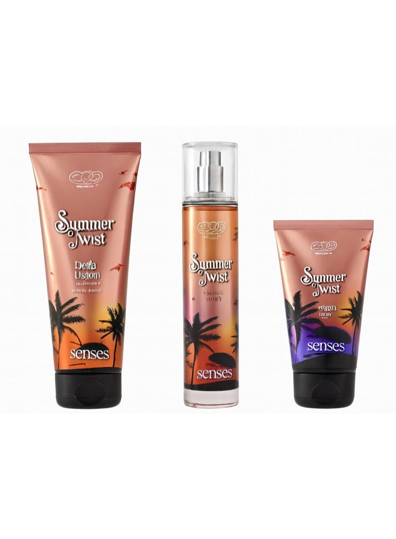 ايفا سمر تويست معطر للجسم 240 مل + بادي لوشن 240 مل + هاند كريم